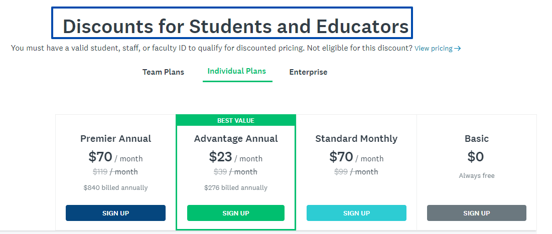 SurveyMonkey Student Discount